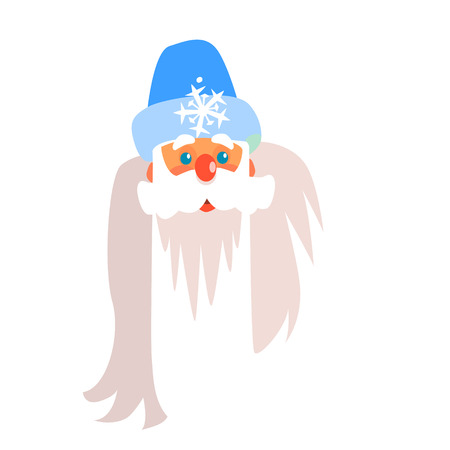 Father Frost Christmas Portrait, Flat Vector Illustrationのイラスト素材