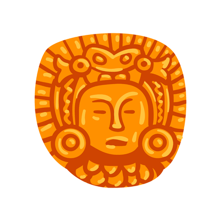 Maya civilization symbol, American tribal culture element vector Illustration isolated on a white background.のイラスト素材