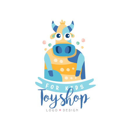 Toyshop for kids design, cute badge can be used for baby store, kids market vector Illustration on a white backgroundのイラスト素材