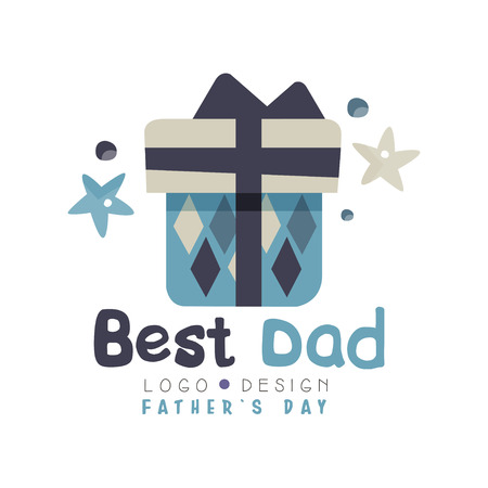 Best Dad  design, Happy Fathers Day creative label for banner, poster, greeting card, shirt, hand drawn vector Illustrationのイラスト素材