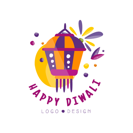 Happy Diwali logo design, Hindu festival label, poster, invitation, flyer, greeting card template vector Illustrationのイラスト素材