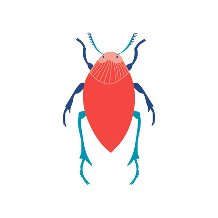Colorful Beetle Insect, Top View Vector Illustrationのイラスト素材