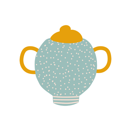 Sugar Bowl, Cute Ceramic Crockery Vector Illustration on White Background.のイラスト素材