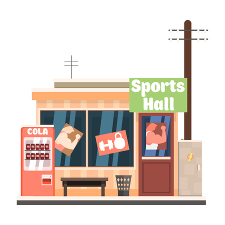 Sports Hall Front. Vector Illustrationのイラスト素材