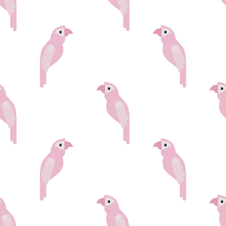 Parrot Ara Seamless Colorful Vector Pattern. Pastel colors background, tropical, parrot pink on a blue backgroundのイラスト素材