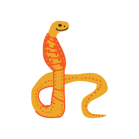 Snake Wild Exotic African Reptile Animal Vector Illustration on White Background.のイラスト素材