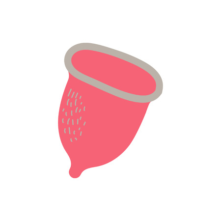 Menstrual Cup, Zero Waste Reusable Object, Eco lifestyle Concept Vector Illustration on White Background.のイラスト素材