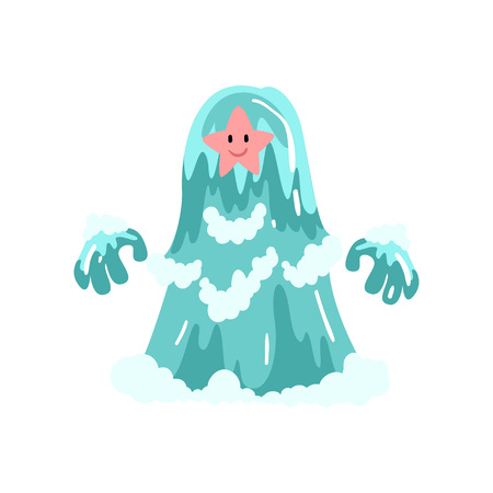 Cute Water Monster Cartoon Character, Fantasy Creature Vector Illustrationのイラスト素材