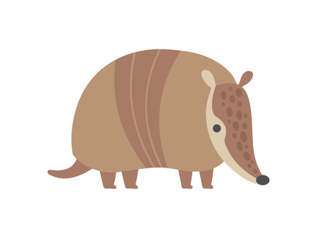 Cute Armadillo Pleistocene Animal Cartoon Vector Illustrationのイラスト素材