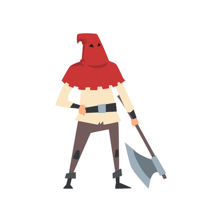 Medieval Executioner Character with Axe Vector Illustrationのイラスト素材
