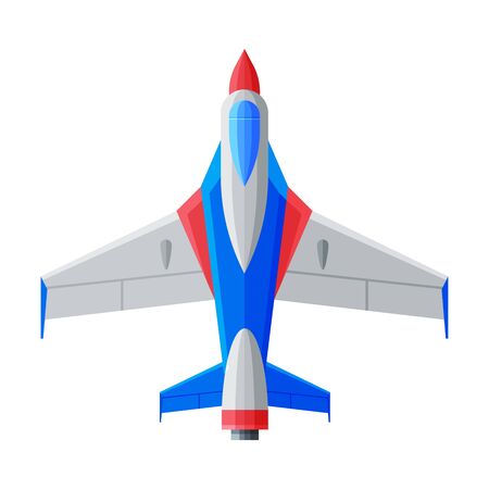 Jet Aircraft, Airplane View from Above, Air Transport Vector Illustrationのイラスト素材