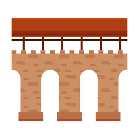 Stone Arcade, Element of Ancient Medieval Castle or Fortress Vector Illustrationのイラスト素材