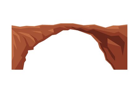 Stone Arched Bridge, Natural Landscape Design Element Flat Vector Illustrationのイラスト素材