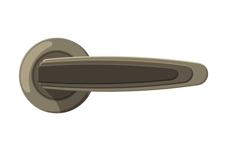 Door Handle, House Interior Metal Design Element Flat Style Vector Illustrationのイラスト素材