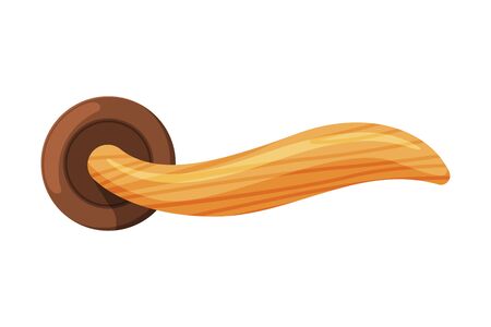 Golden Door Handle, House Interior Element Flat Style Vector Illustrationのイラスト素材