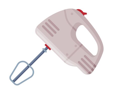 Electric Kitchen Mixer Household Appliance Flat Style Vector Illustration on White Backgroundのイラスト素材