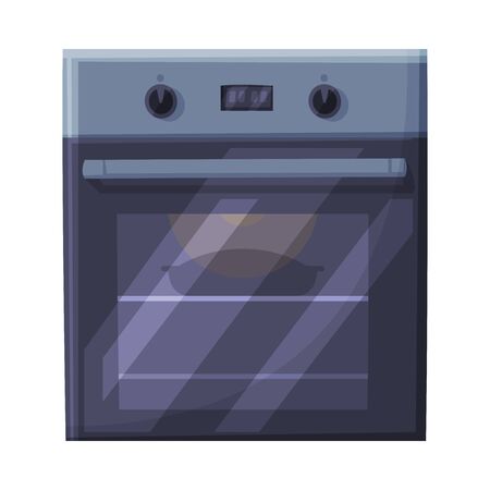 Gas or Electric Stove Oven Household Kitchen Appliance Flat Style Vector Illustration on White Backgroundのイラスト素材