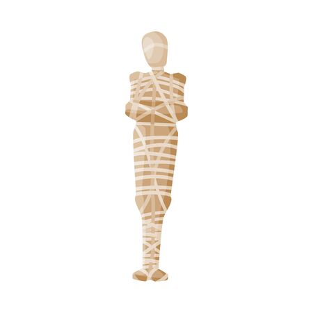 Egyptian Mummy, Ancient Symbol of Egypt Flat Style Vector Illustration on White Backgroundのイラスト素材