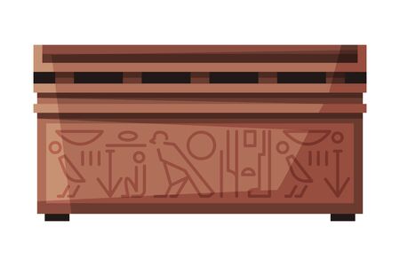 Stone Tomb or Sarcophagus Flat Style Vector Illustration on White Backgroundのイラスト素材