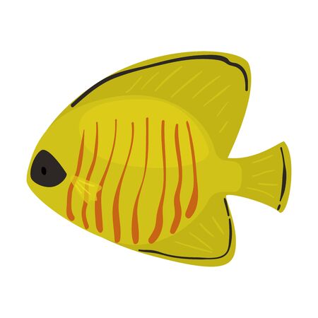 Butterflyfish, Marine Life Element, Sea or Ocean Creature Vector Illustrationのイラスト素材