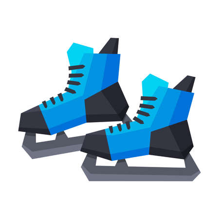 Classic Ice Hockey Skates, Winter Sport Equipment Vector Illustrationのイラスト素材