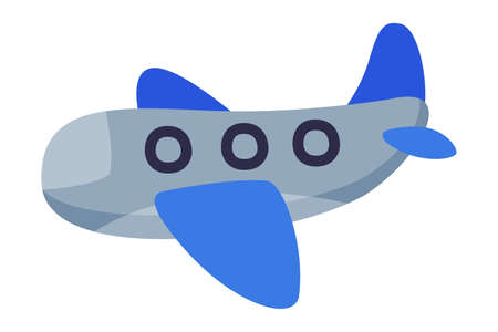 Airplane Baby Toy, Cute Plastic Object for Kids Development and Entertainment Cartoon Vector Illustration on White Backgroundのイラスト素材