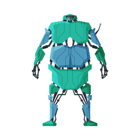 Robot Android Future Robotic Technology, Cybernetic Artificial Intelligence Machine Vector Illustration on White Backgroundのイラスト素材