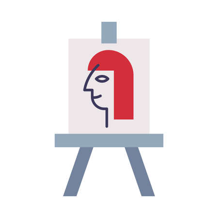 Art Easel, School Supplies, Educational and Back to School Element Flat Style Vector Illustrationのイラスト素材