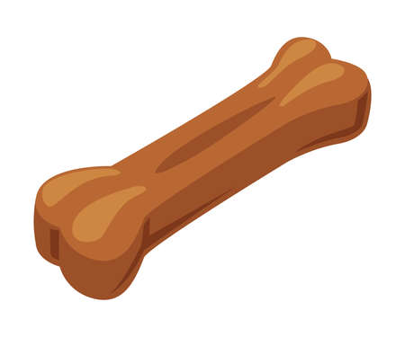 Dog Bone, Pet Animal Stuff Cartoon Style Vector Illustration on White Backgroundのイラスト素材