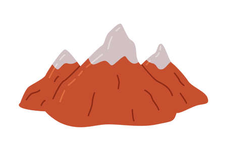 Snowy Mountains, Outdoor Travel, Adventure, Tourism Cartoon Style Vector Illustrationのイラスト素材
