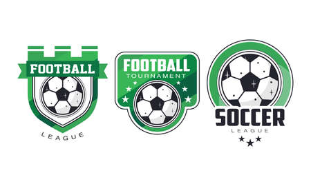 Football and Soccer Badges or Labels Vector Setのイラスト素材