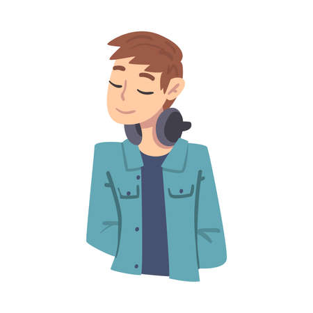 Teen Boy Thinking up an Idea with Happy Facial Expression, Teenager Dreaming about Something with...