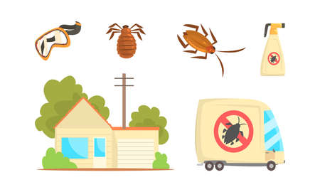 Special Equipment for Pest Control Service and Extermination of Insects Vector Setのイラスト素材