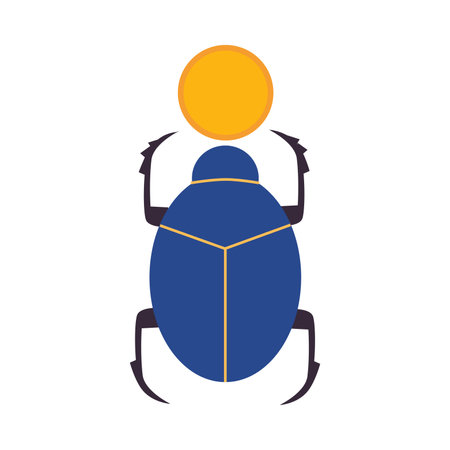 Kheper or Scarab Beetle as Ancient Egyptian Religion Symbol Vector Illustrationのイラスト素材