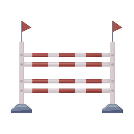 Fence Barrier Equestrian Sports Equipment Vector Illustration on White Background.のイラスト素材
