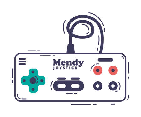 Video Game Console, Gamepad Controller, Video Game Player Device Hand Drawn Vector Illustration