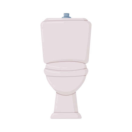 White Toilet Bowl or Toilet Tank Isolated on White Background Vector Illustrationのイラスト素材