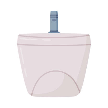 Toilet Bowl or Bidet as Bathroom or Washroom Interior Object Vector Illustrationのイラスト素材