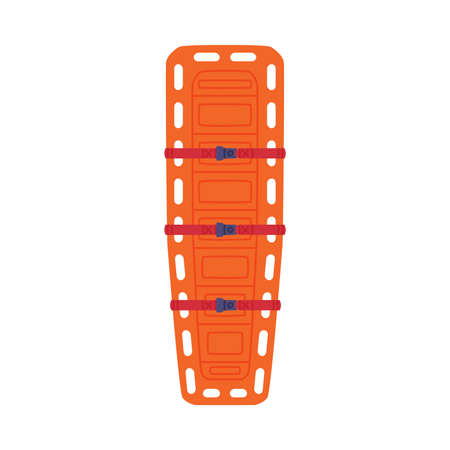 Orange Rescue Stretcher or Gurney as Emergency Equipment Vector Illustrationのイラスト素材
