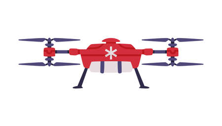 Aircraft as Ambulance Emergency Rescue Service Vehicle and Medical Care Transport Vector Illustrationのイラスト素材