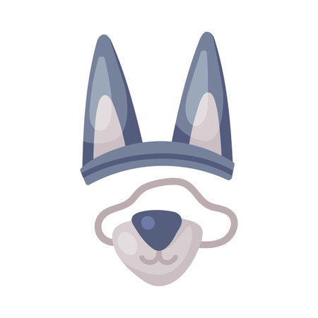 Dog Snout Mask as Party Birthday Photo Booth Prop Vector Illustrationのイラスト素材