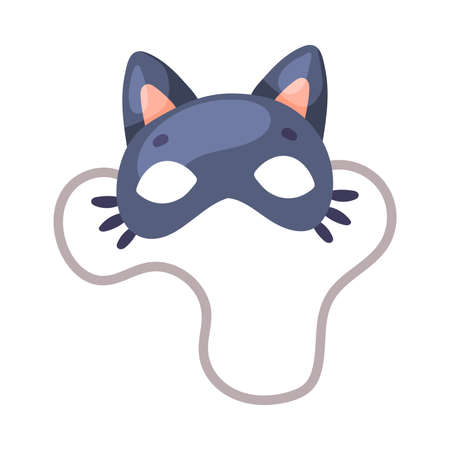 Cat Snout Mask as Party Birthday Photo Booth Prop Vector Illustrationのイラスト素材