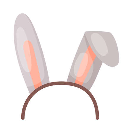 Hairband with Bunny Ears as Party Birthday Photo Booth Prop Vector Illustrationのイラスト素材