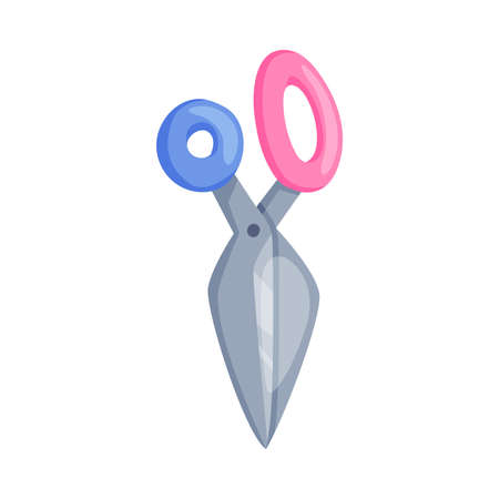 Pair of Scissors as Office Supply and Stationery Object Vector Illustrationのイラスト素材