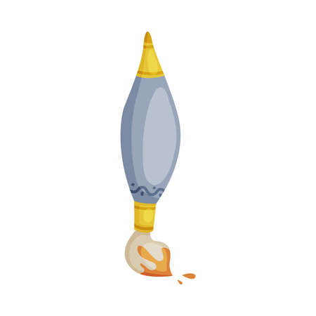 Paintbrush as School and Office Supply and Stationery Object Vector Illustrationのイラスト素材