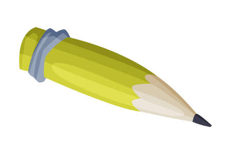 Green Pencil as Office Supply and Stationery Object Vector Illustrationのイラスト素材