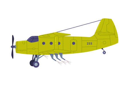 Agricultural Propeller Plane For Aerial Application Of Pesticides Vector Illustrationのイラスト素材 イメージマート