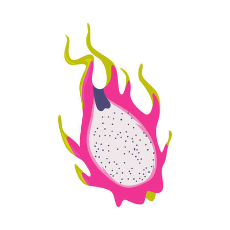 Pitaya or Dragon Fruit as Bali Traditional Cultural Attribute Vector Illustrationのイラスト素材