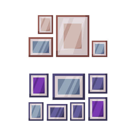 Frames on wall. Memory photos or paintings vector illustrationのイラスト素材