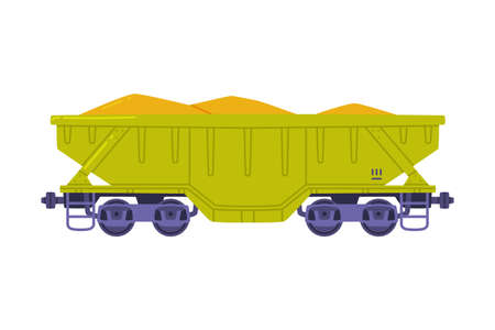 Train Wagon with Freight and Cargo Vector Illustrationのイラスト素材